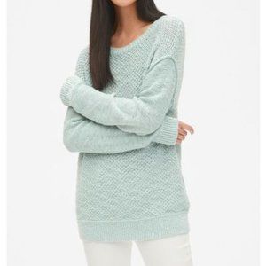 GAP Mixed Texture Linen/Cotton Pullover Sweater